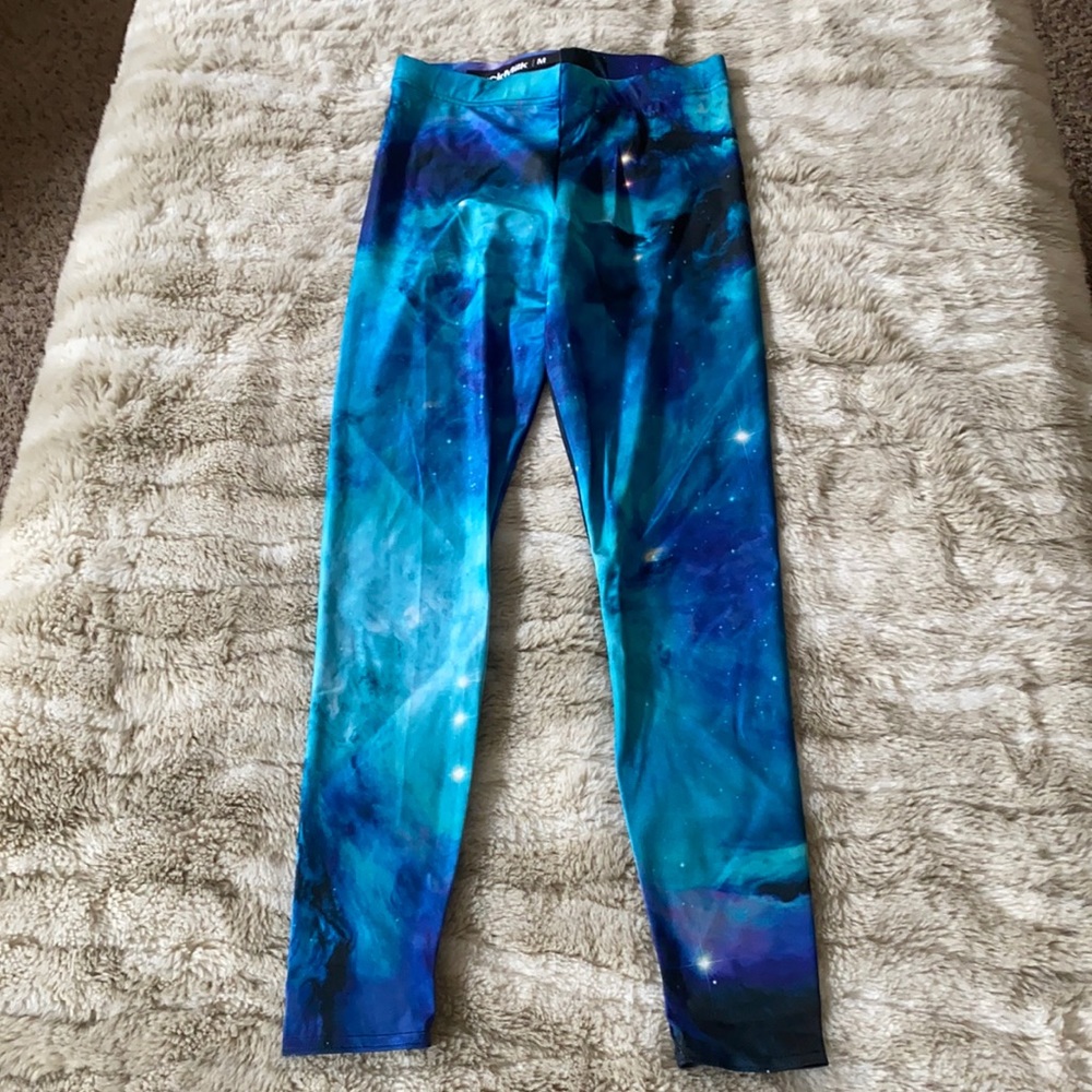 NWT Blackmilk Teal Galaxy Leggings Medium